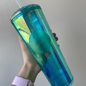 Starbucks iridescent blue tumbler with dome lid